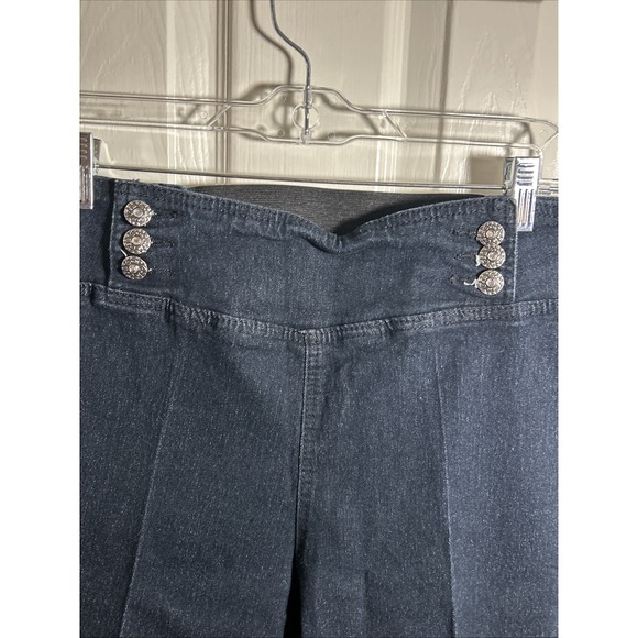 Diamante Women's Jeans Shorts Bermuda Stretch Size 16 - Picture 2 of 6